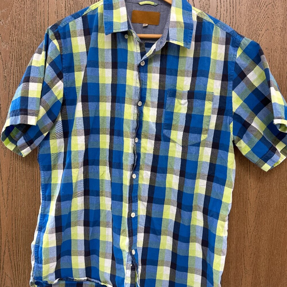 Tommy Hilfiger Men's Casual Shirt Short Sleeve, Button Down, Size Large
